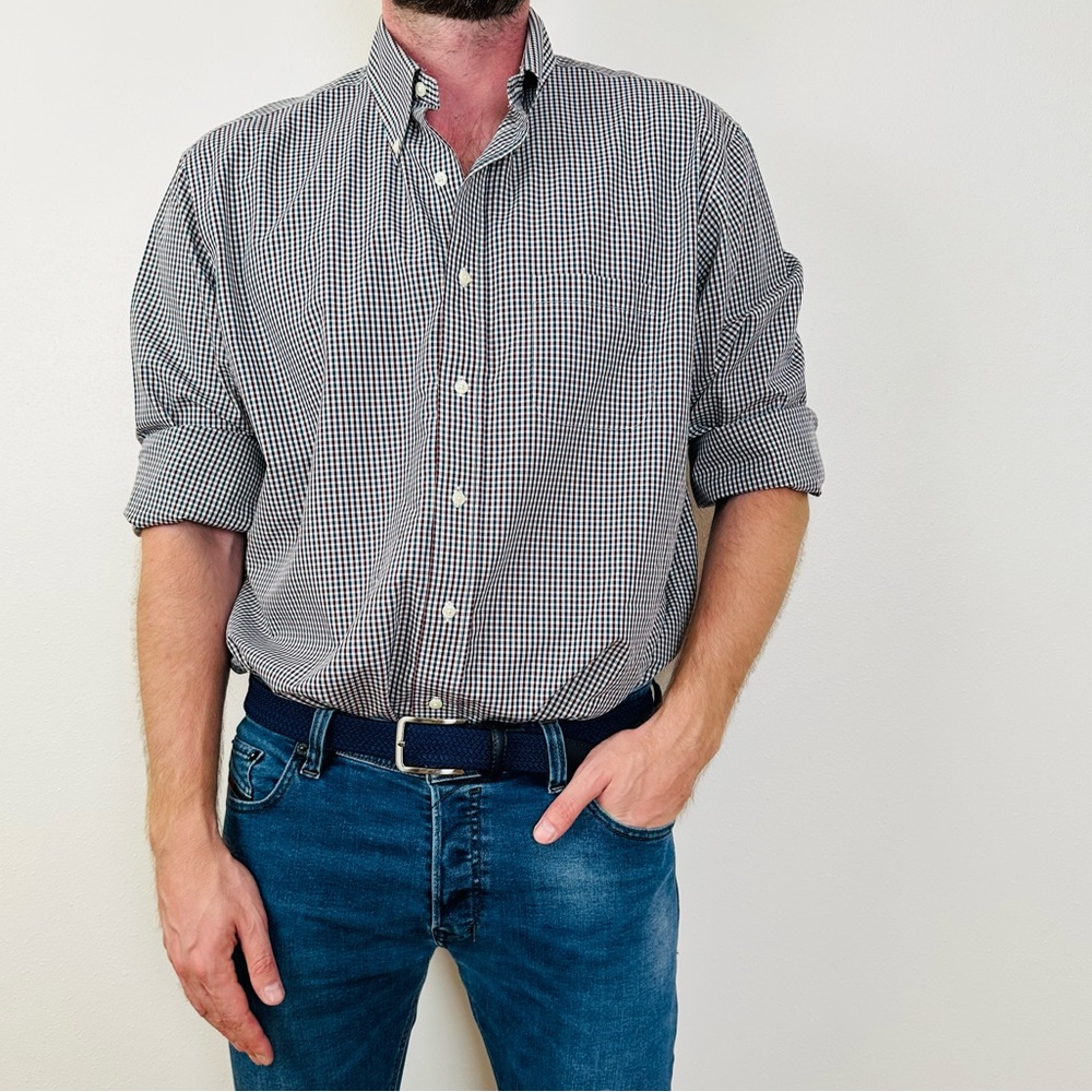 Brooks Brothers Madison plaid button down shirt